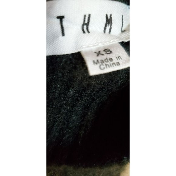 THML Women's Black Nutmeg Striped Color Block Turtleneck Sweater Size XS - Picture 2 of 3